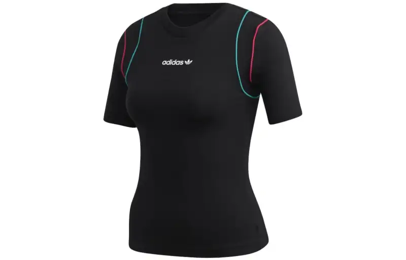 Adidas Originals T Shirts Women's Black Crew Neck Moderate Other