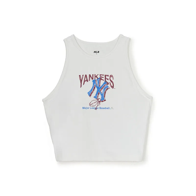 MLB Tank Tops Women's Ecru Crew Neck Moderate Racerback