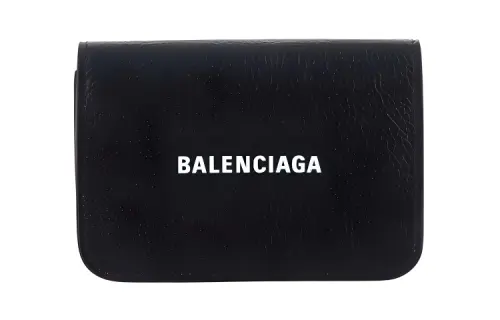 Balenciaga Calfskin Card Holder, Wallet Men's Black