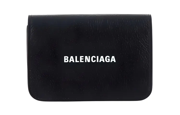 Balenciaga Calfskin Card Holder, Wallet Men's Black