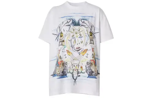Burberry T Shirts Women's White Crew Neck Moderate