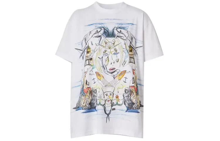 Burberry T Shirts Women's White Crew Neck Moderate