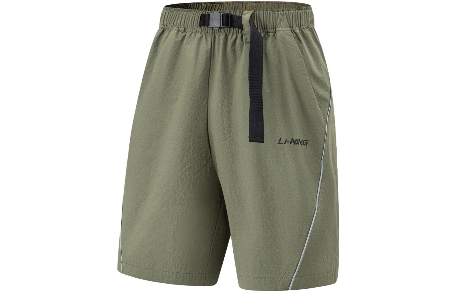 Li Ning Fitness Series Sports Shorts Men’s Army Canvas Green