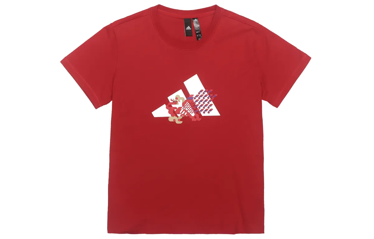 Adidas CNY Collection Set in Sleeve T Shirt Women's Light Scarlet