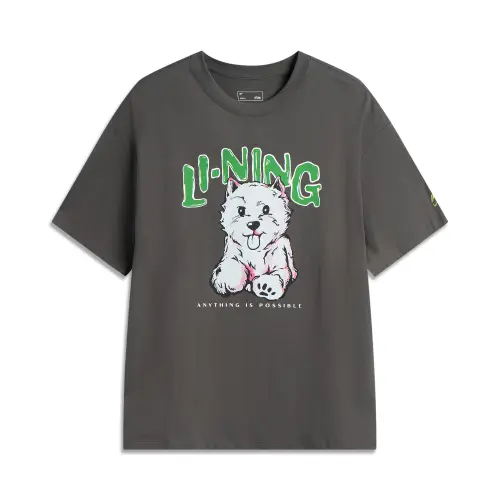 Li Ning Sports Life Collection T Shirt Women's Obsidian Gray