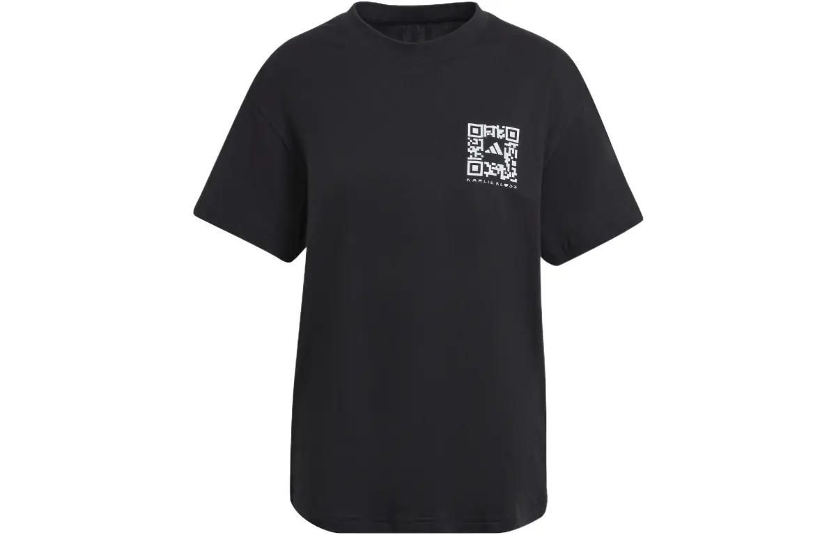 Adidas T-Shirts Women's Black Crew Neck Moderate Straight Fit