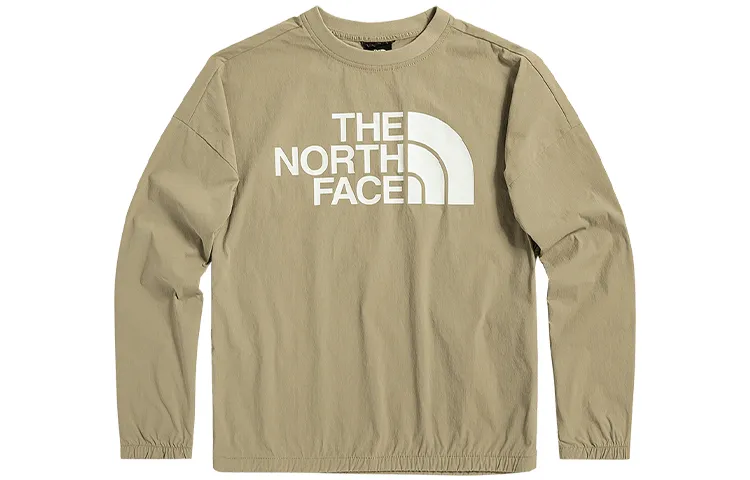 THE NORTH FACE T-Shirts Women's Khaki Crew Neck Moderate Straight Fit