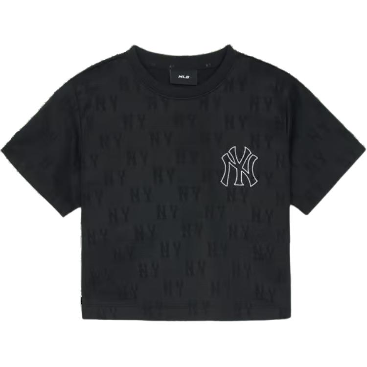 Женская футболка MLB Jacquard Cropped (черная)