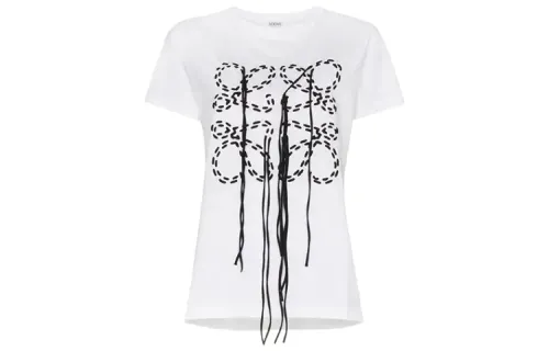 LOEWE T Shirts Women's White Crew Neck Moderate Straight Fit