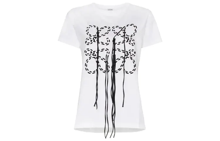 LOEWE T Shirts Women's White Crew Neck Moderate Straight Fit