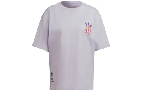 Adidas Originals Drop Shoulder Sleeve T Shirt Women's Light Purple