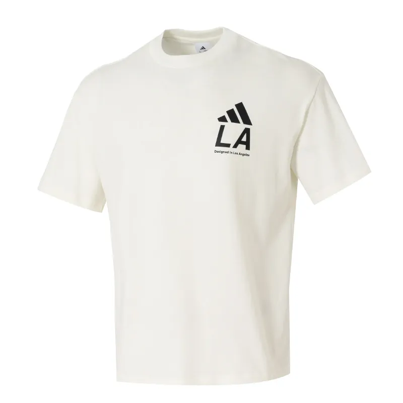 Adidas T-Shirts Men's White Crew Neck Moderate