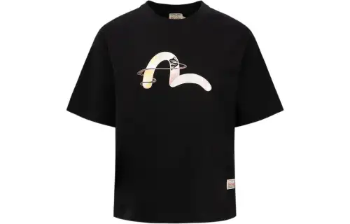 EVISU Crop Tops Women's Crew Neck Moderate