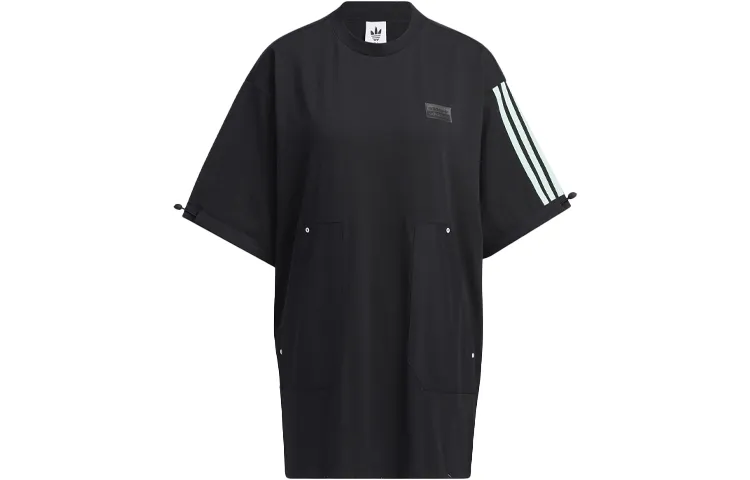 Adidas Originals T-Shirts Women's Black Crew Neck Moderate Straight Fit