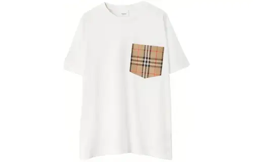 Burberry Carrick Check Pocket T Shirt 'White'