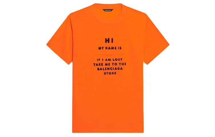 Balenciaga Logo T Shirt 'Fluo Orange/Black'