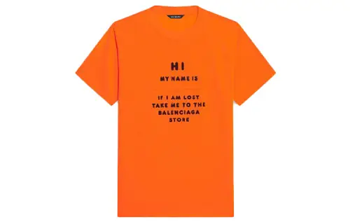 Balenciaga Logo T Shirt 'Fluo Orange/Black'