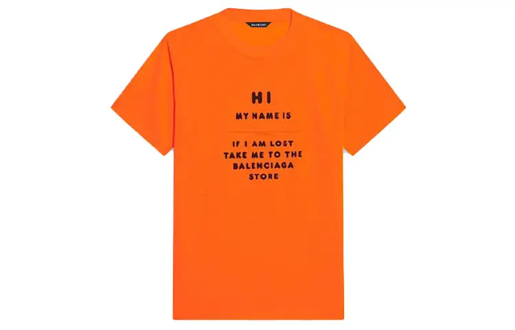Balenciaga Logo T Shirt 'Fluo Orange/Black'