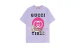 GUCCI Drop Shoulder Sleeve T Shirt Women's Purple