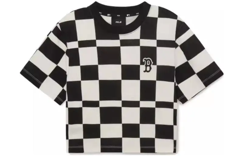 MLB Crop Tops Women's Black Crew Neck Moderate