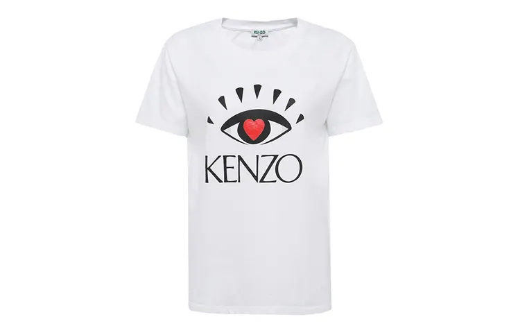 KENZO T Shirts Women's White Crew Neck Moderate Straight Fit