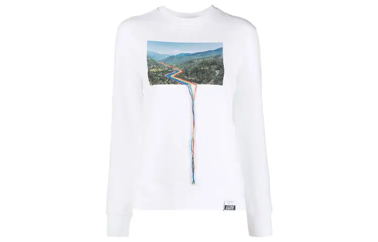 long-sleeved photograph-print T-shirt