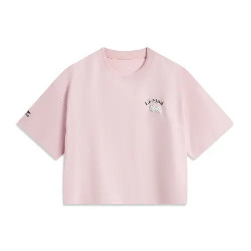 Li Ning Sports Life Collection T Shirt Women's Light Blush Pink