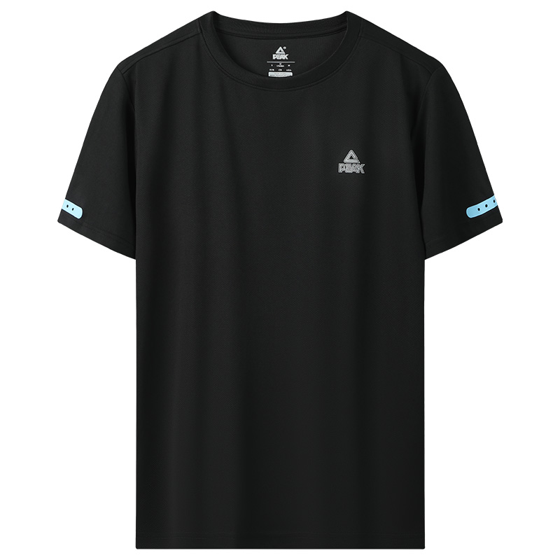 Sports basketball quick dry breathable black short sleeve T-shirt for gym, for running, tight