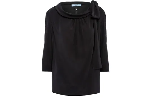 PRADA T Shirts Women's Black Crew Neck Moderate Straight Fit