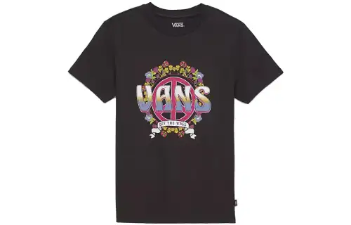Vans Farewell Tour Boyfriend T Shirts Women's Black Crew Neck Moderate Straight Fit