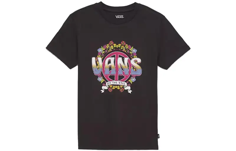 Vans Farewell Tour Boyfriend T Shirts Women's Black Crew Neck Moderate Straight Fit
