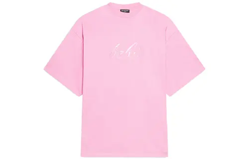 Balenciaga T Shirt, Loose Fit Women's Pink
