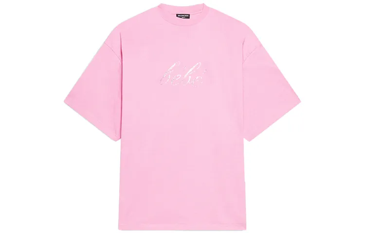 Balenciaga T Shirt, Loose Fit Women's Pink