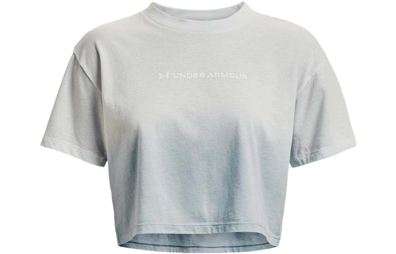 Under Armour Crop Tops Women's Mist Gray Crew Neck Moderate