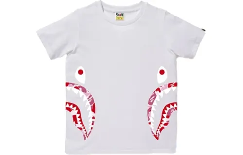 A BATHING APE Shark Series T Shirts Women's Crew Neck Moderate Straight Fit