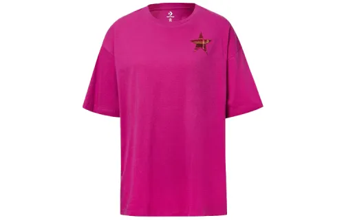 Converse Drop Shoulder Sleeve T Shirt Women's Rose Red