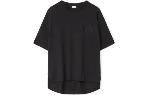 LOEWE T Shirts Women's Black Crew Neck Moderate Straight Fit