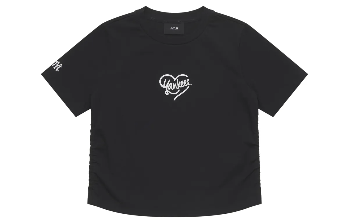 MLB Heart New York Yankees SS25 Regular Sleeve T Shirt Women's Black