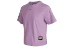 Nike T Shirts Women's Purple Crew Neck Moderate Straight Fit