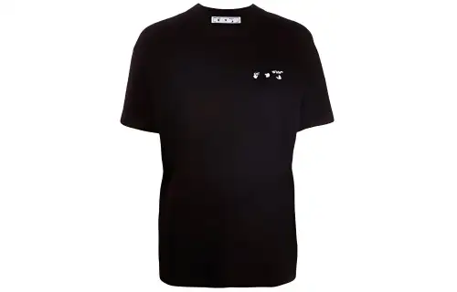 OFF WHITE SS21 T Shirts Women's Black Crew Neck Moderate Straight Fit