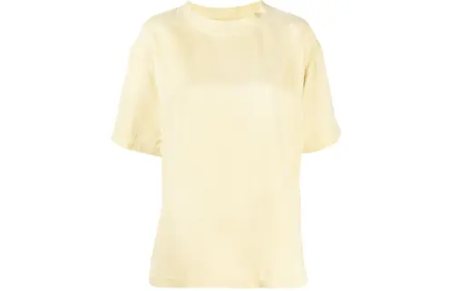 Bottega Veneta T Shirts Women's Yellow Crew Neck Moderate Straight Fit