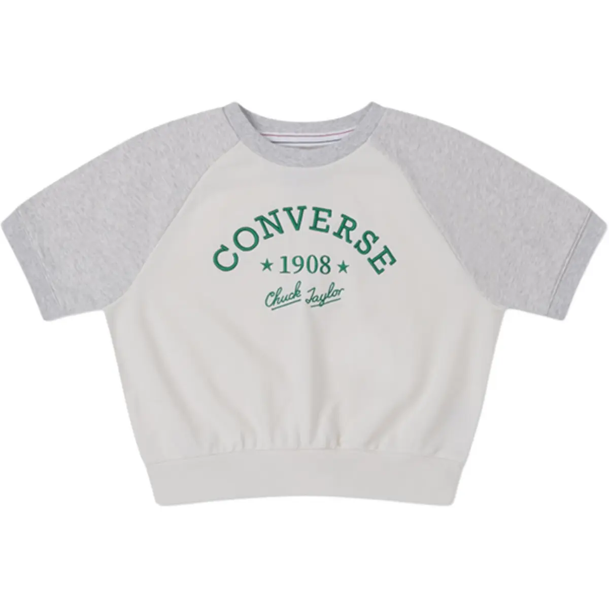Converse RETRO CHUCK FASHION Raglan Sleeve T Shirt Women's Gray