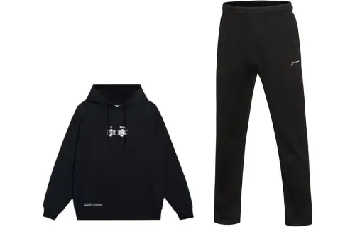 Li Ning Sports Fashion Collection Sweatshirt Sets Unisex Hooded Moderate