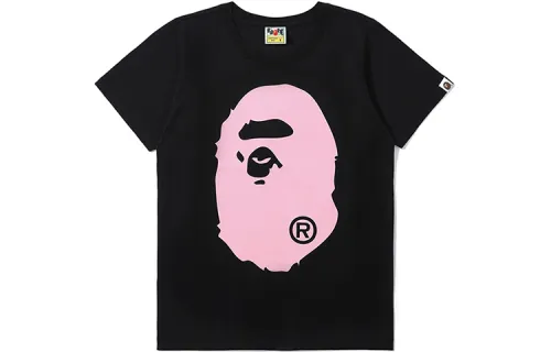 A BATHING APE Head Series T Shirts Women's Crew Neck Moderate Straight Fit