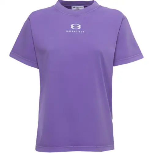 Balenciaga Small Fit Logo Tee 'Ultraviolet/White'