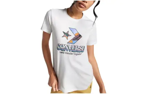 Converse Star Chevron Mountain T Shirt Women's White