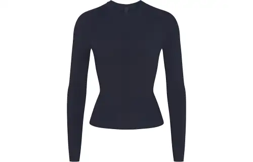 SKIMS Jersey Cotton Long Sleeve T-Shirt Women's Navy