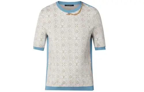 LOUIS VUITTON Since 1854 Contrast Trim Knit Top