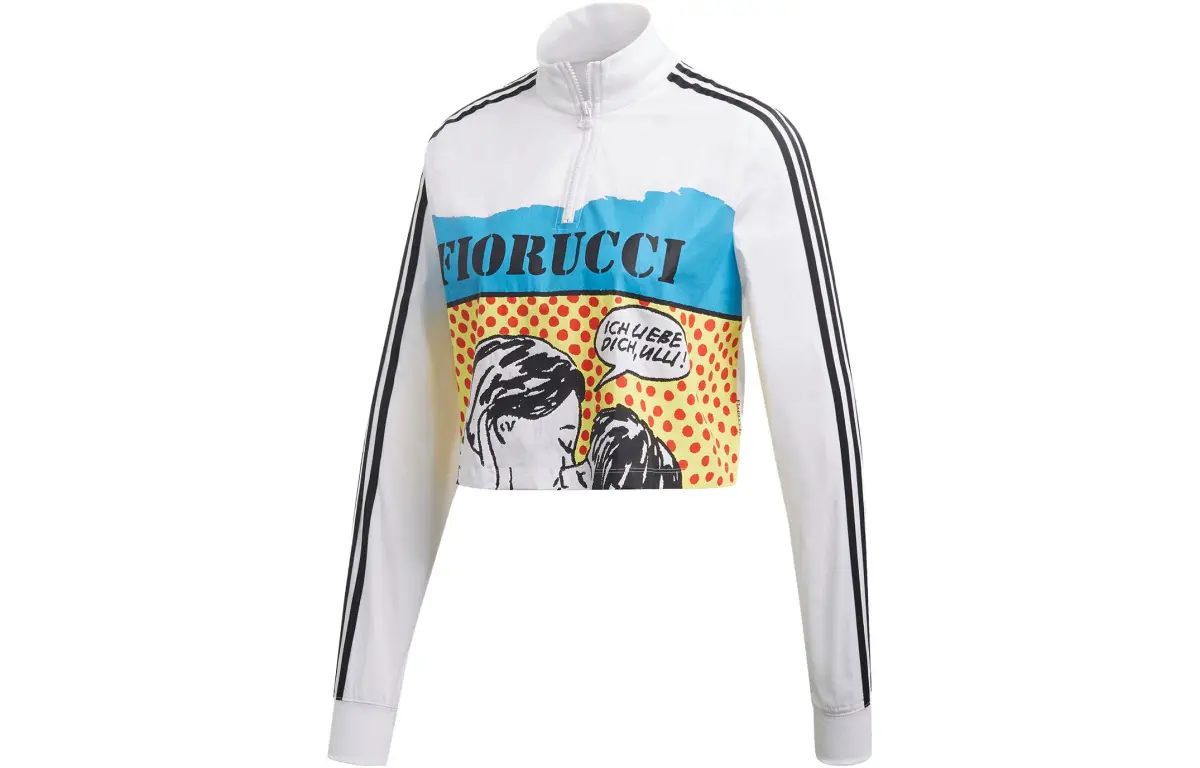 Adidas Originals X FIORUCCI Crop Tops Women's White Turtleneck Moderate