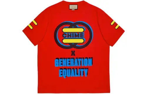 GUCCI T Shirts Women's Red Crew Neck Moderate Straight Fit